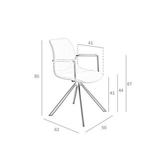 ANGEL CERDA Drehstuhl aus dunkelgrauem Stoff  