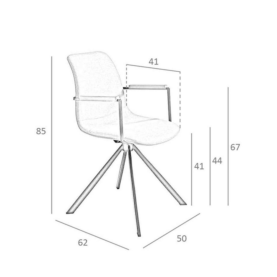 ANGEL CERDA Drehstuhl aus dunkelgrauem Stoff  