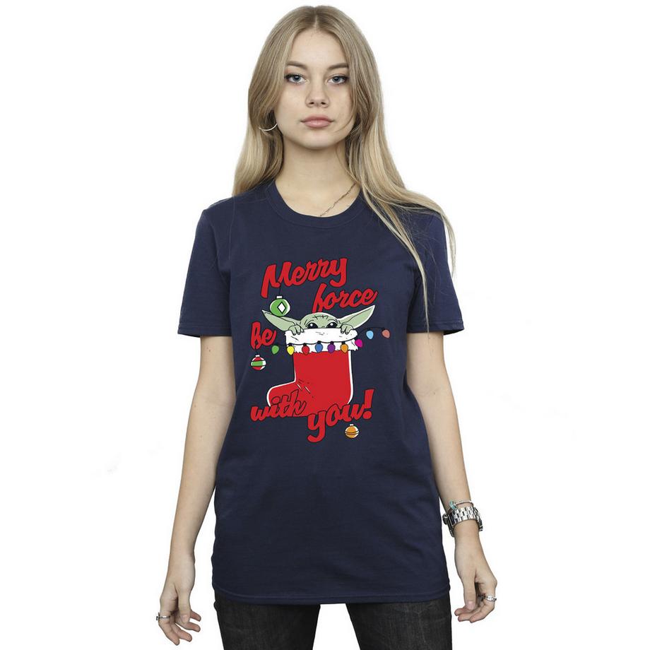 Star Wars: The Mandalorian  Merry Force Be With You T-Shirt 
