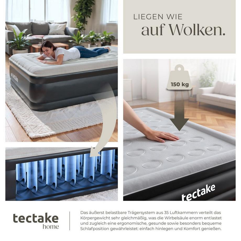 Tectake Materasso gonfiabile AirDreams per 1 o 2 persone  