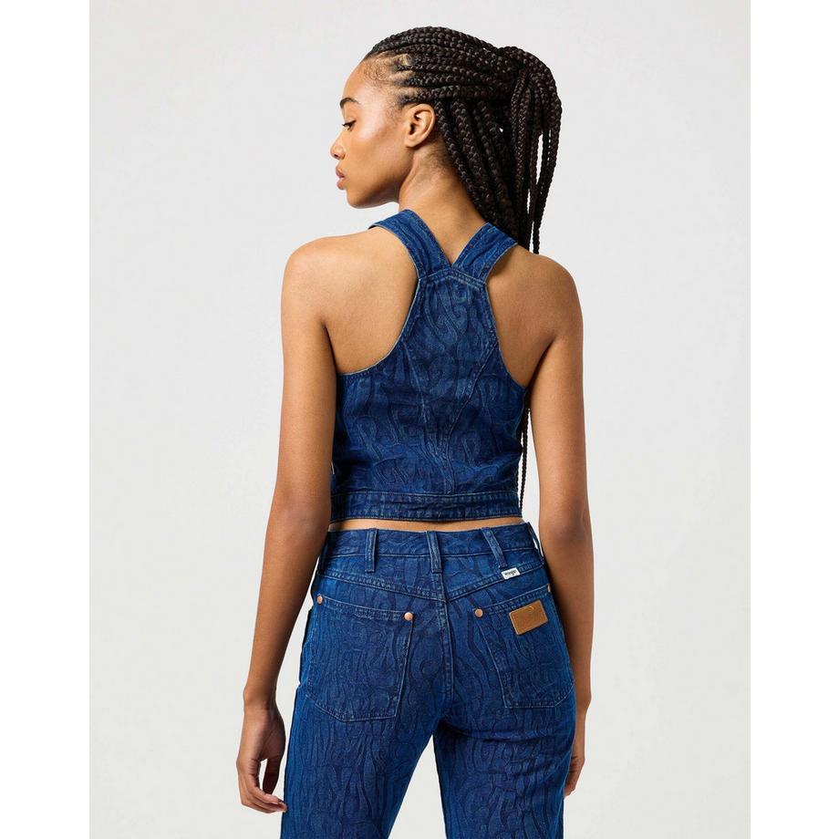 Wrangler The Shirt Top Jacquard Sans Manches  