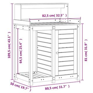 VidaXL Table d'empotage bois de pin  