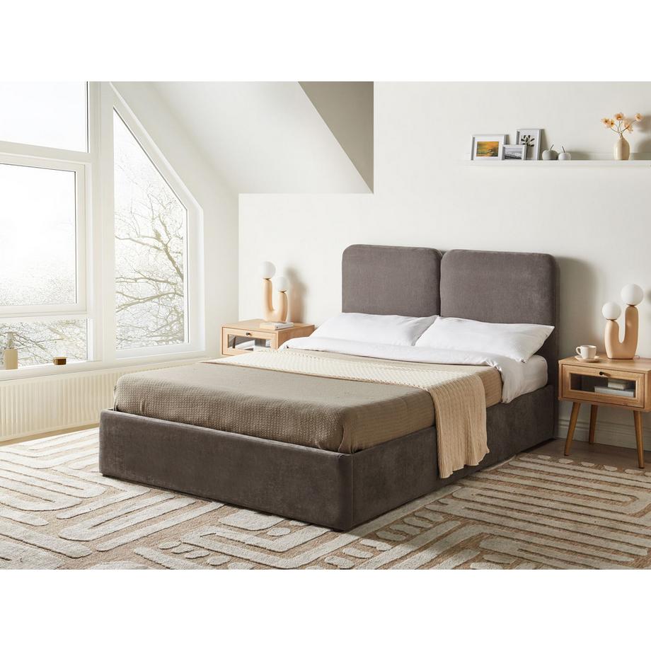 Beliani Lit ottoman en Tissu chenille Moderne ARBOIS  