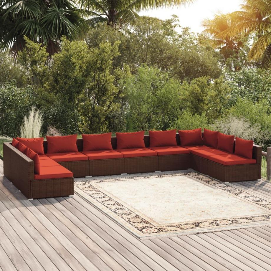 VidaXL Salon de jardin rotin synthétique  
