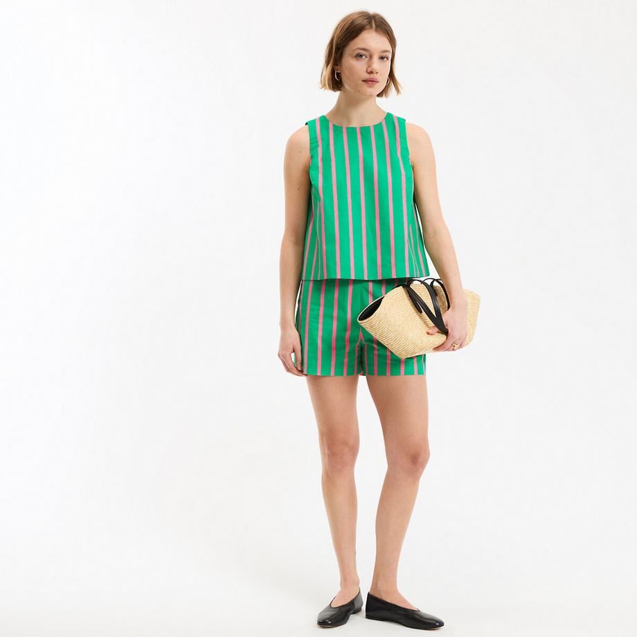 La Redoute Collections Gestreiftes ärmelloses Rundhals-Top  