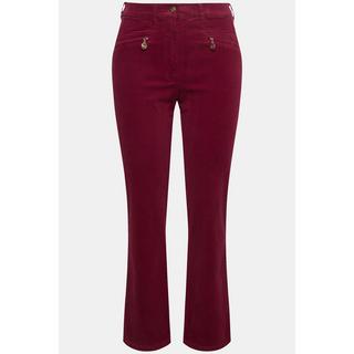 Ulla Popken  Pantalon en velours côtelé Mony, taille confortable, poches zippées 