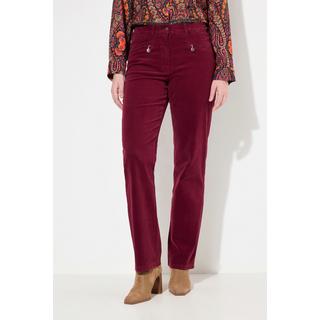 Ulla Popken  Pantalon en velours côtelé Mony, taille confortable, poches zippées 