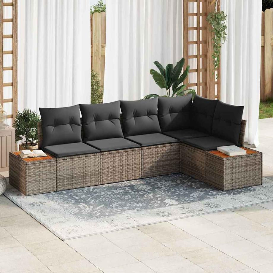 VidaXL Mobilier de jardin poly rattan  
