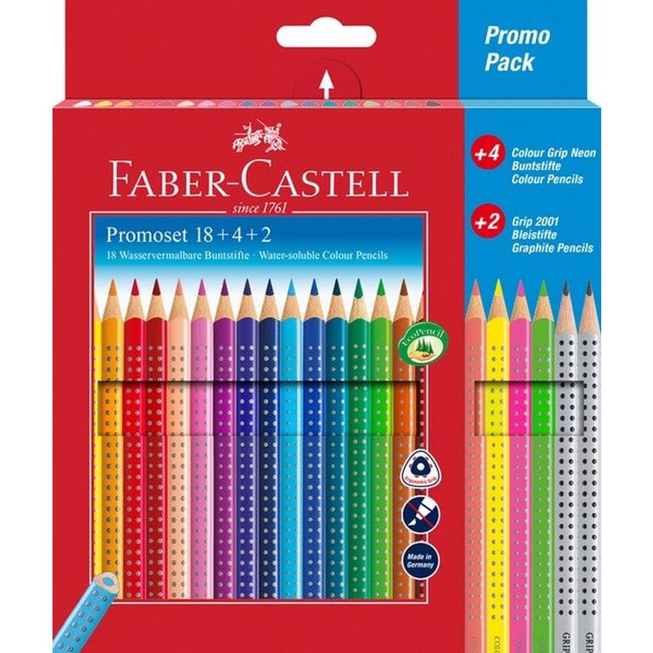 FABER CASTELL FABER-CASTELL Farbstift Colour Grip 201540 Promoset, ass. 24 Stk  