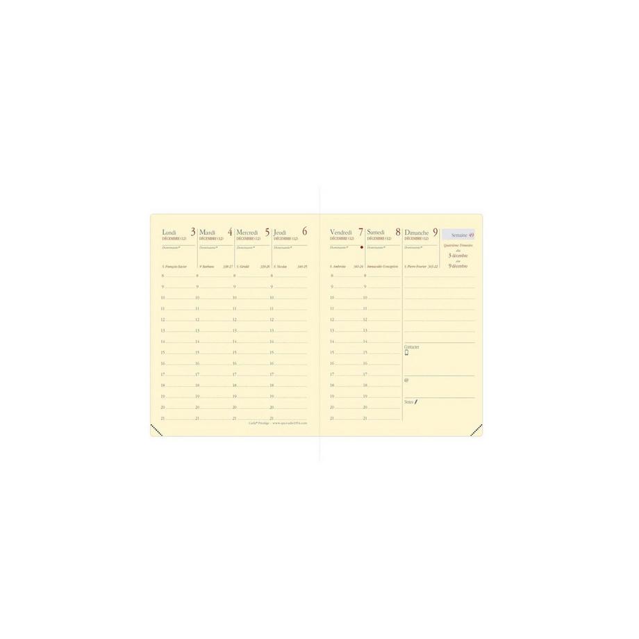 QUO-VADIS Quo Vadis - Agenda - 2025 - Carla Prestige - Semainier Planning - Français - Soho - Bleu - 13 mois de décembre à décembre - 8x10,5 cm - Papier Clairefontaine ivoire - Fabrication française  