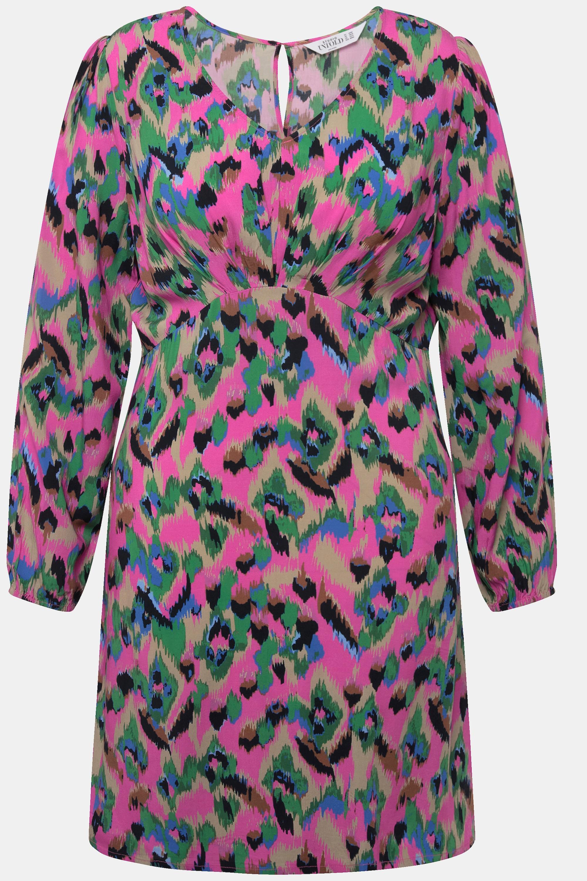 Studio Untold Minikleid Fitted Fit Colorprint Langarm  