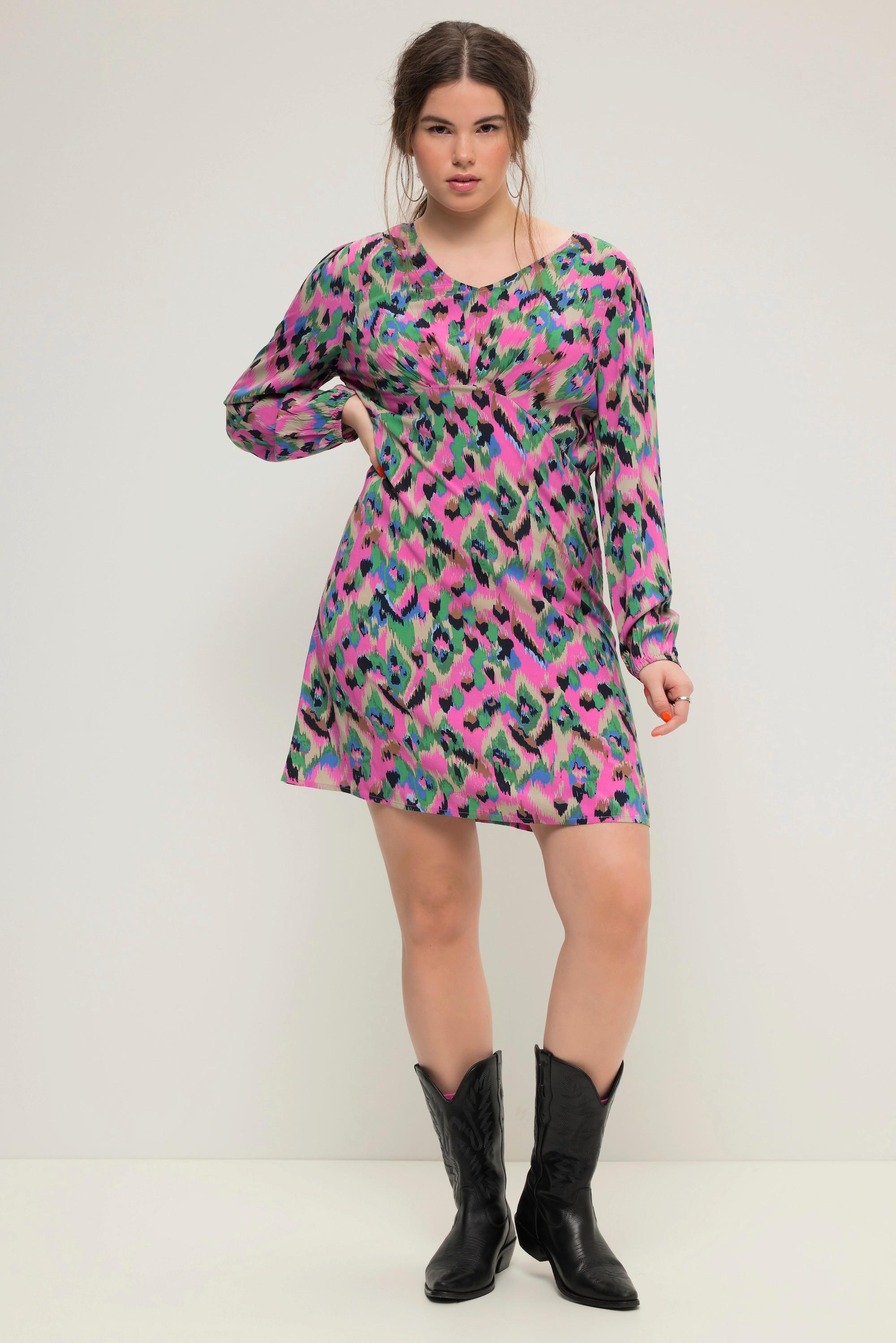 Studio Untold Minikleid Fitted Fit Colorprint Langarm  