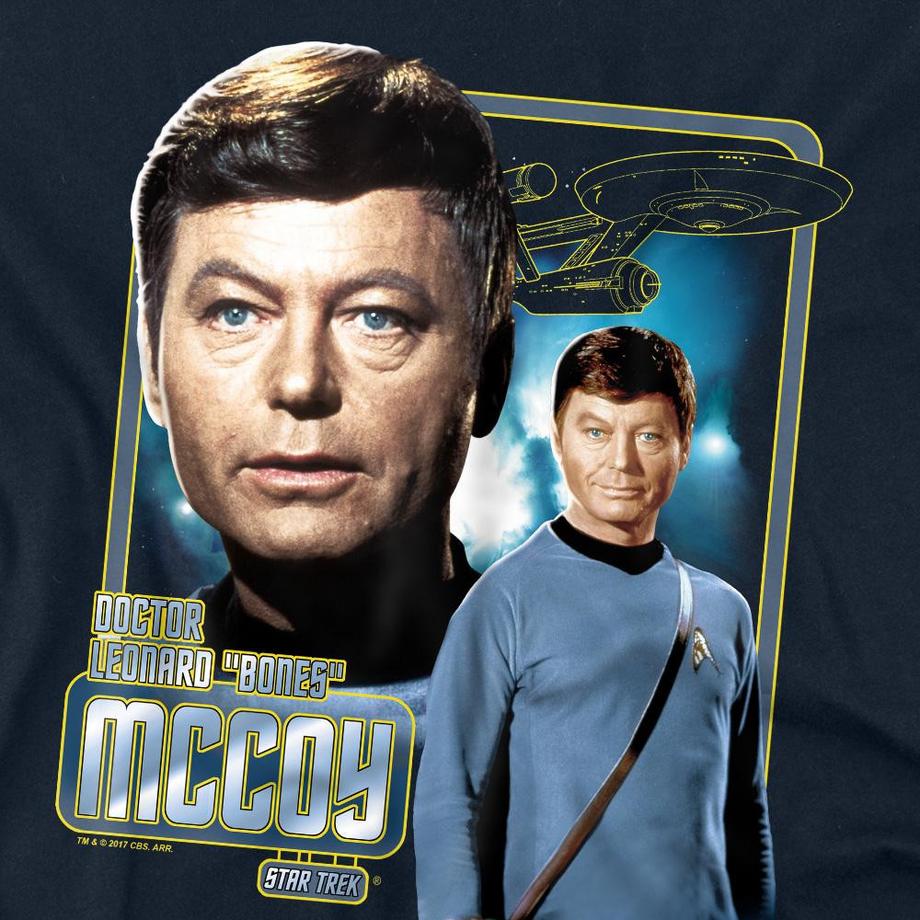 Star Trek Star Trek Doctor Leonard Bones McCoy T-Shirt Maniche Lunghe  