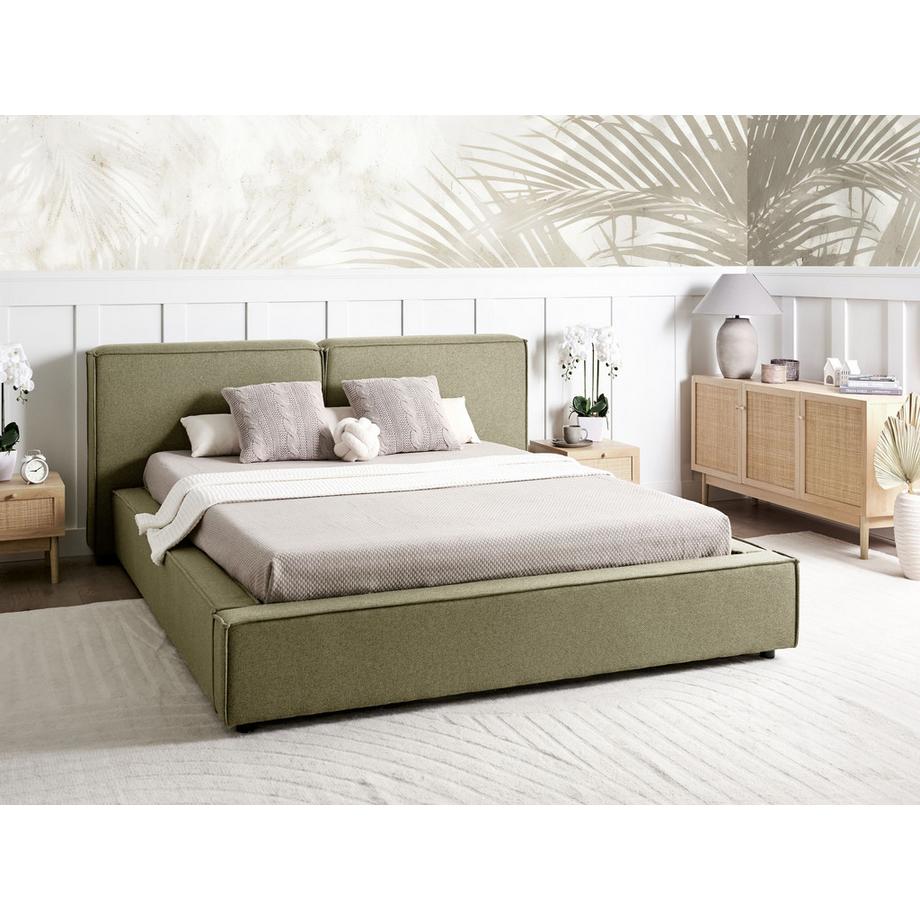 Beliani Wasserbett aus Stoff  LINARDS  
