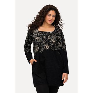 Ulla Popken  Longshirt, Motiv, Carree-Ausschnitt, Langarm 