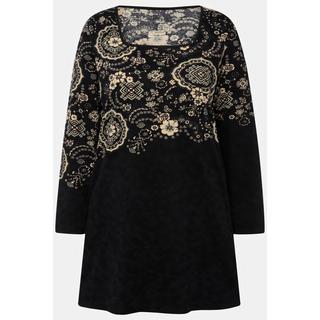 Ulla Popken  Longshirt, Motiv, Carree-Ausschnitt, Langarm 