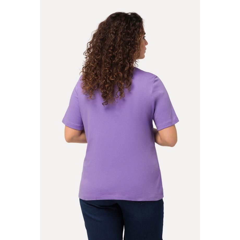 Ulla Popken Maglia Slim Fit Doppio Strato Davanti Girocollo Mezze Maniche  