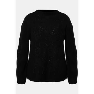 Ulla Popken  Pullover, Ziersteine, Stehkragen, Langarm 