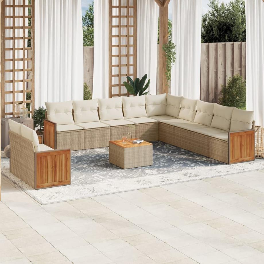 VidaXL set divano da giardino Polirattan  