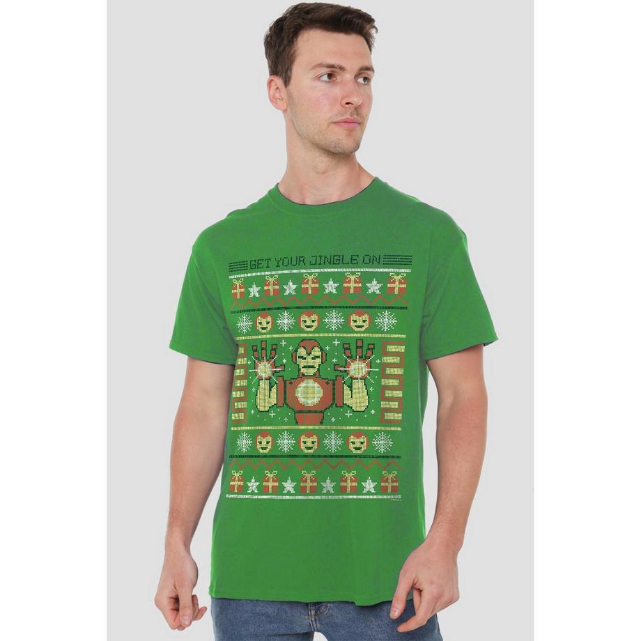 Iron Man Iron Man Weihnachts-Print T-Shirt  
