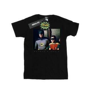 DC COMICS  Tshirt BATMAN TV SERIES DYNAMIC DUO PHOTOGRAPH 