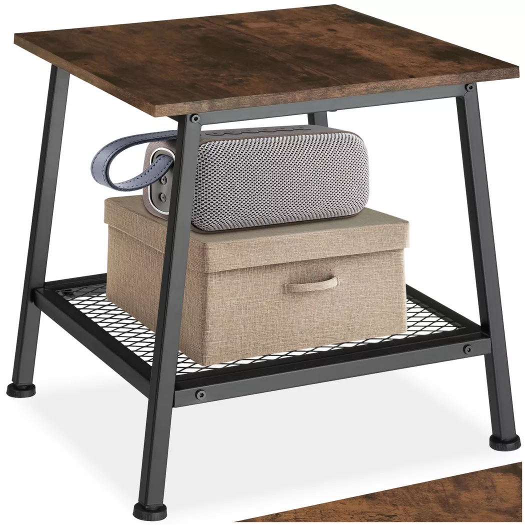 tectake Bedside Table Bedford in Dark Brown