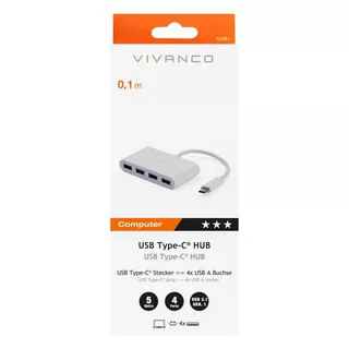 VIVANCO  CC UC UA4 USB 3.2 Gen 1 (3.1 Gen 1) Type-C 5000 Mbits Weiß 