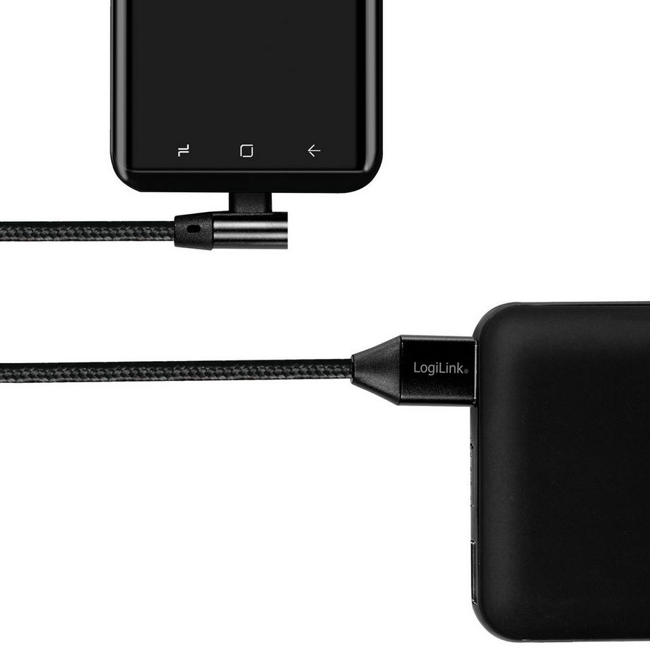 LogiLink  Abgewinkeltes USB-C-Kabel USB 2.0, max. 15 W, 0,3 m 