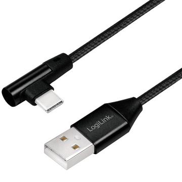 Abgewinkeltes USB-C-Kabel USB 2.0, max. 15 W, 0,3 m