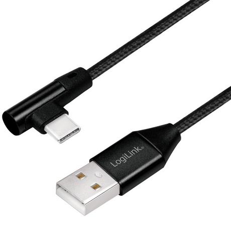 LogiLink  Abgewinkeltes USB-C-Kabel USB 2.0, max. 15 W, 0,3 m 
