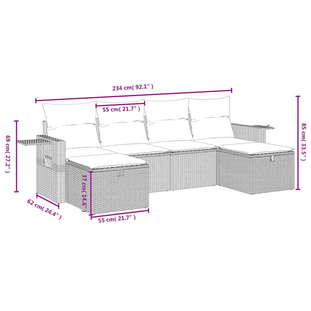 VidaXL set divano da giardino Polirattan  