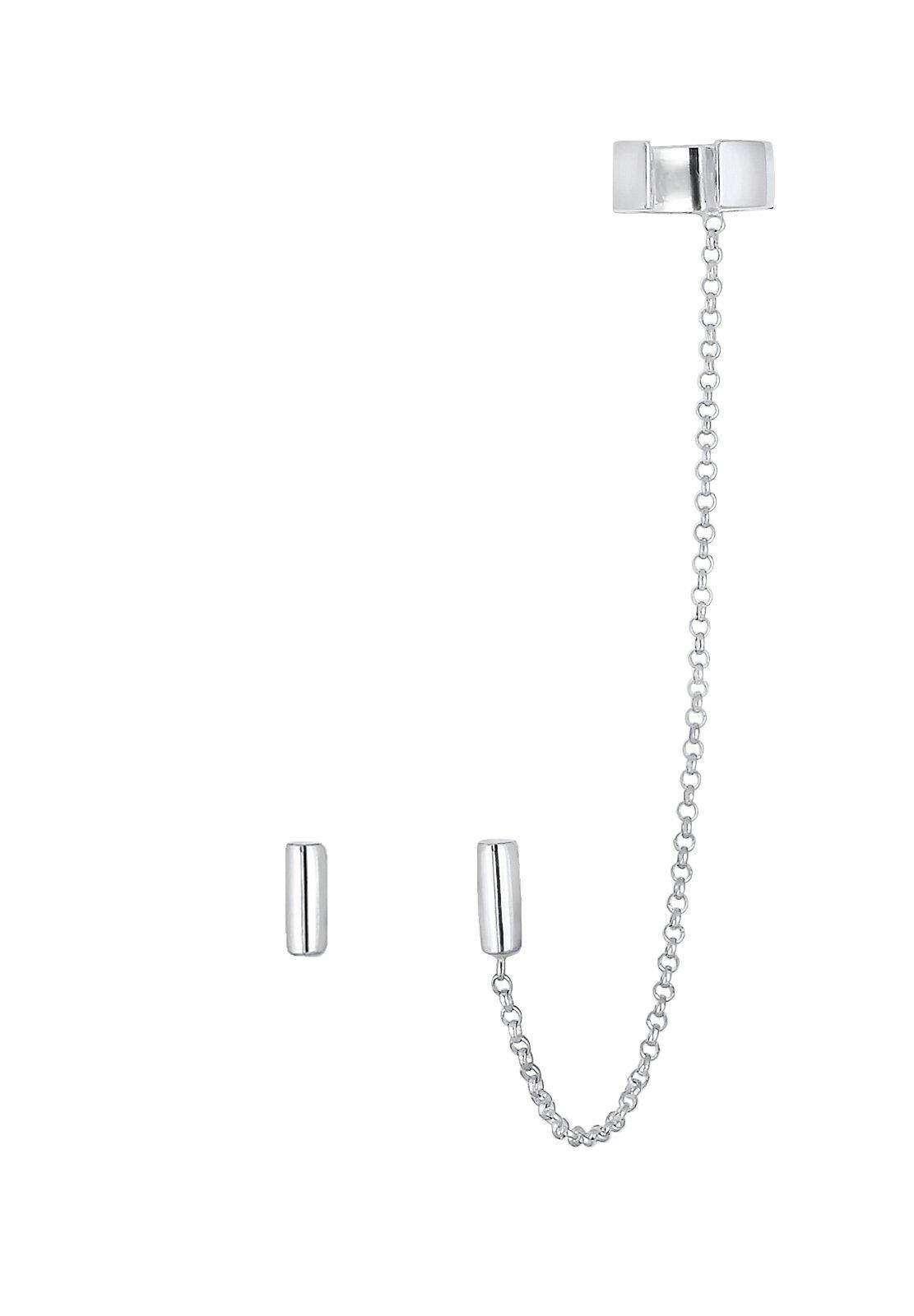 Elli  Boucles d'Oreilles Ear Cuff Asymétrique Géo 