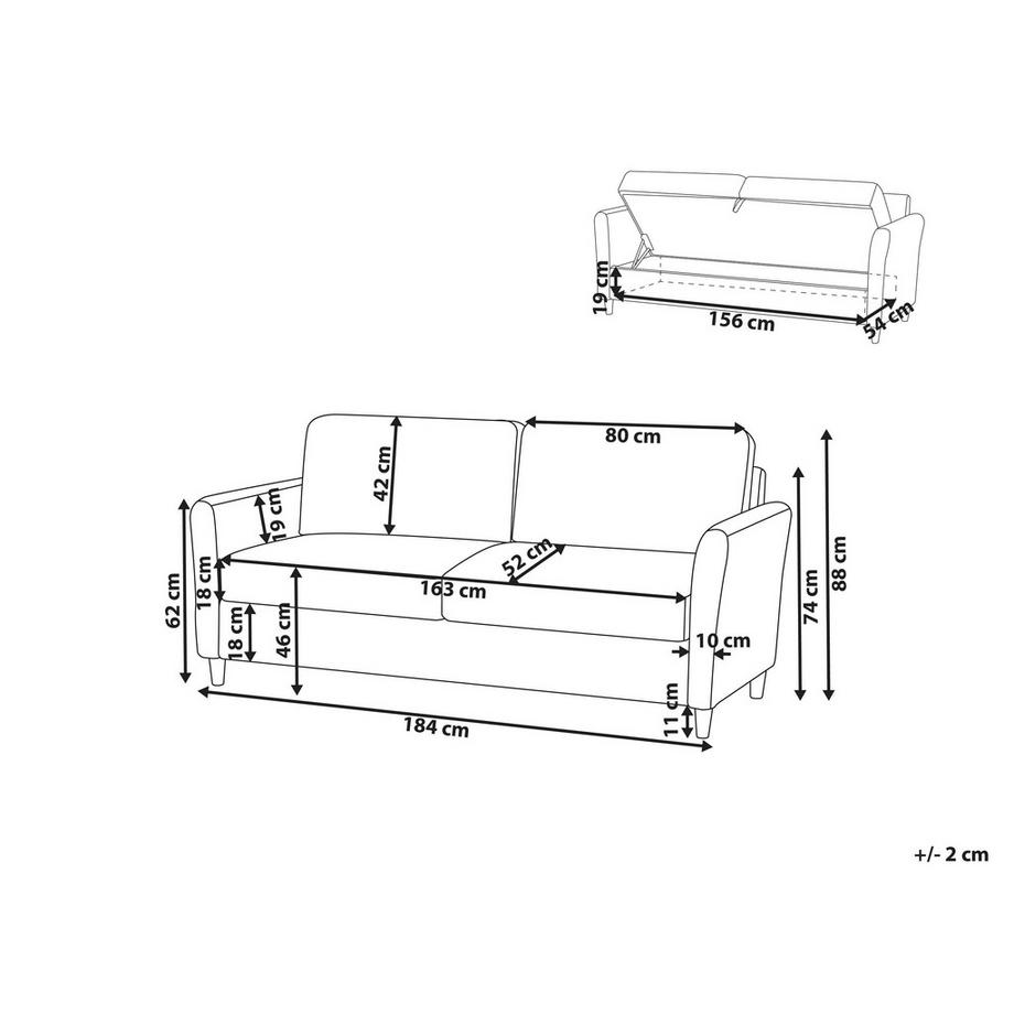 Beliani 3 Sitzer Sofa aus Stoff Modern MARE  