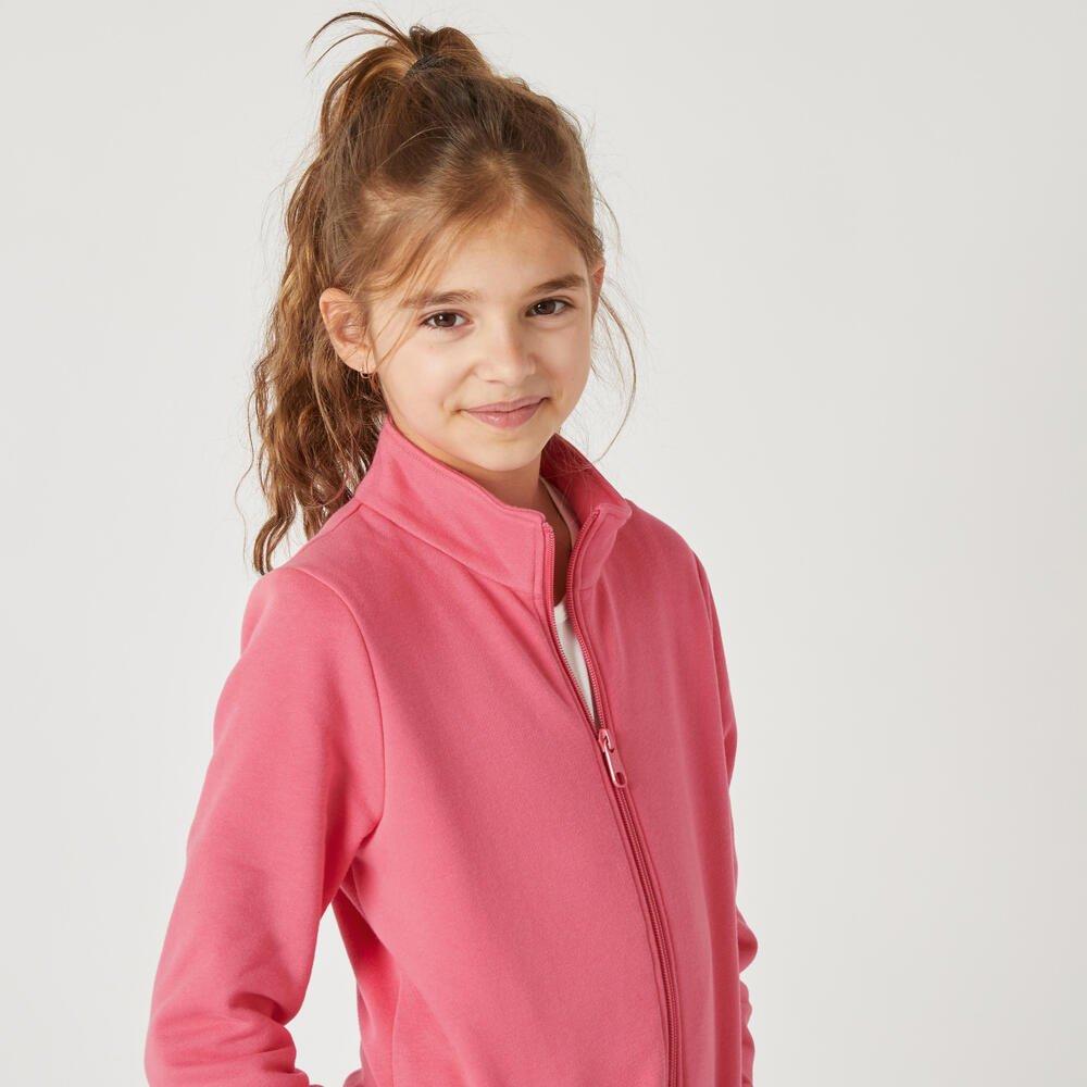 DOMYOS  Survêtement enfant molleton - Warmy zip Basique marine rose 