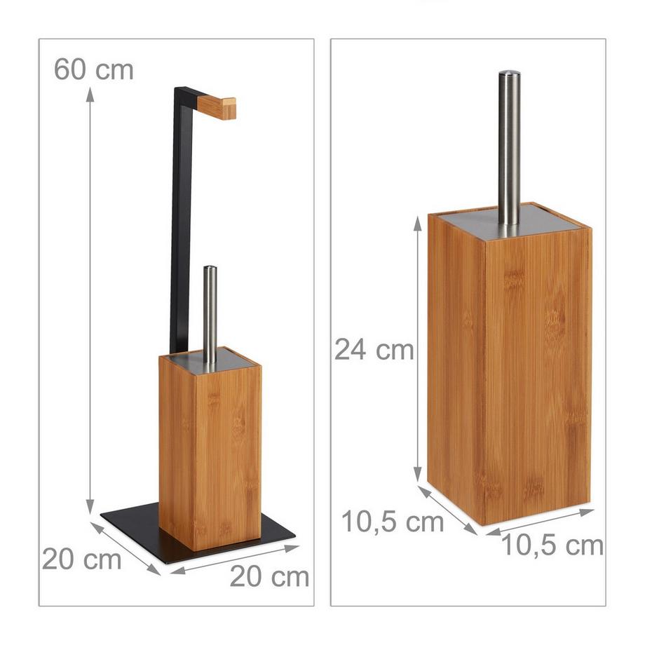 B2X Ensemble de toilette en bambou et métal  