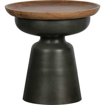 Table d'appoint Dana bois métal noir
