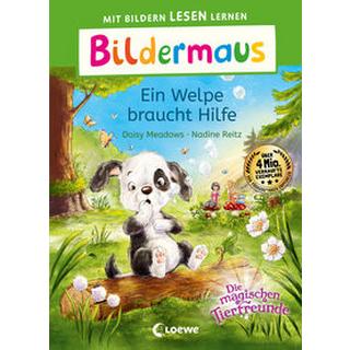 Bildermaus - Ein Welpe braucht Hilfe Meadows, Daisy; Loewe Erstlesebücher (Hrsg.); Reitz, Nadine (Illustrationen); Margineanu, Sandra (Übersetzung) Copertina rigida 