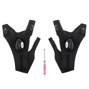 Guanti LED senza dita - neri