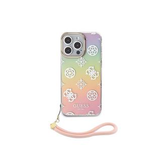 GUESS  Coque iPhone 15 Pro Peony avec dragonne 