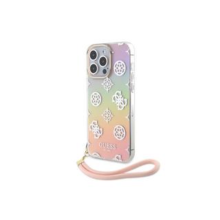 GUESS  Coque iPhone 15 Pro Peony avec dragonne 