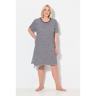 Ulla Popken Stampa Cuori Girocollo Mezza Manica Bigshirt  