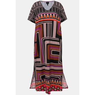 Ulla Popken  Robe maxi oversize en jersey. Décolleté en V et manches courtes. 