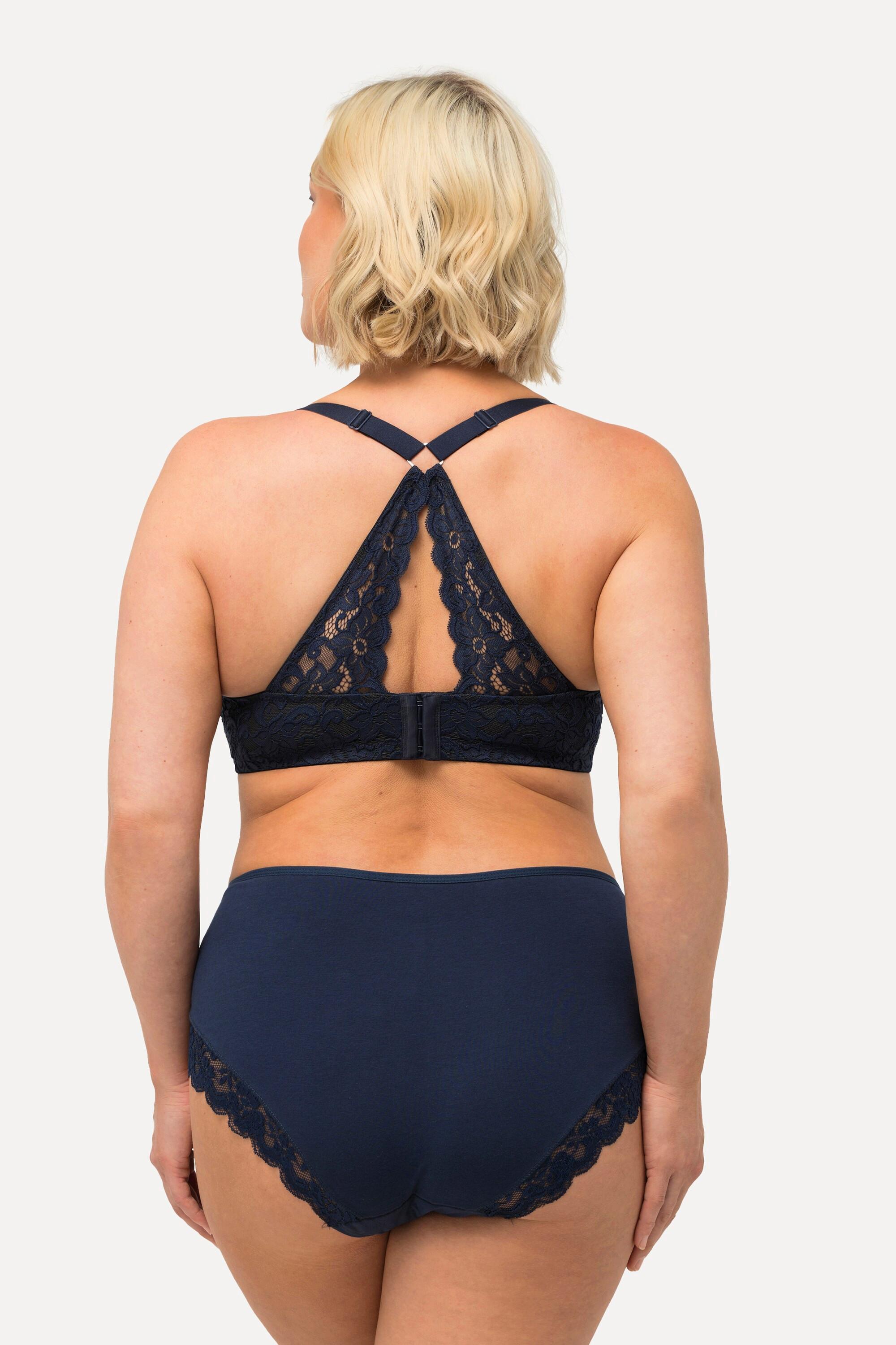 Ulla Popken Reggiseno con ferretto pizzo doppia chiusura coppa C-D  