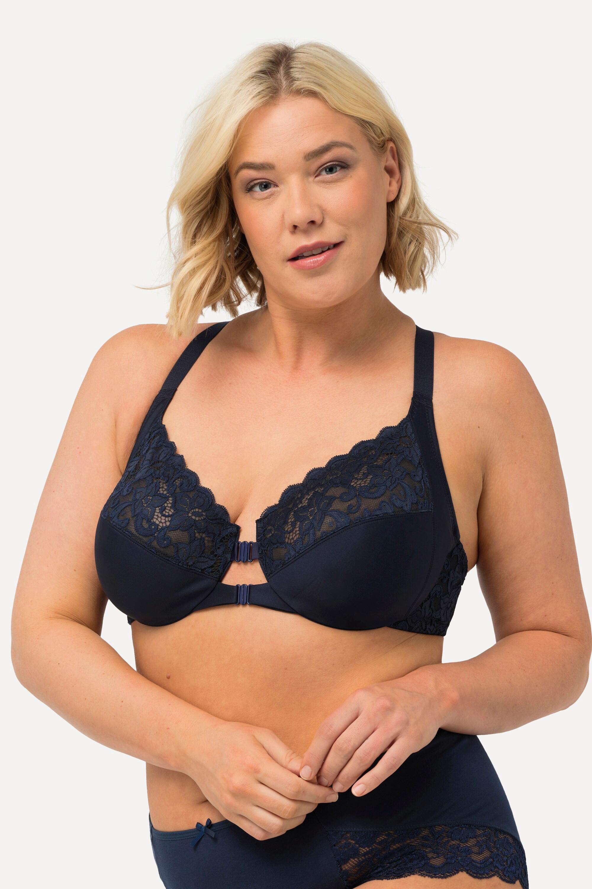 Ulla Popken Reggiseno con ferretto pizzo doppia chiusura coppa C-D  