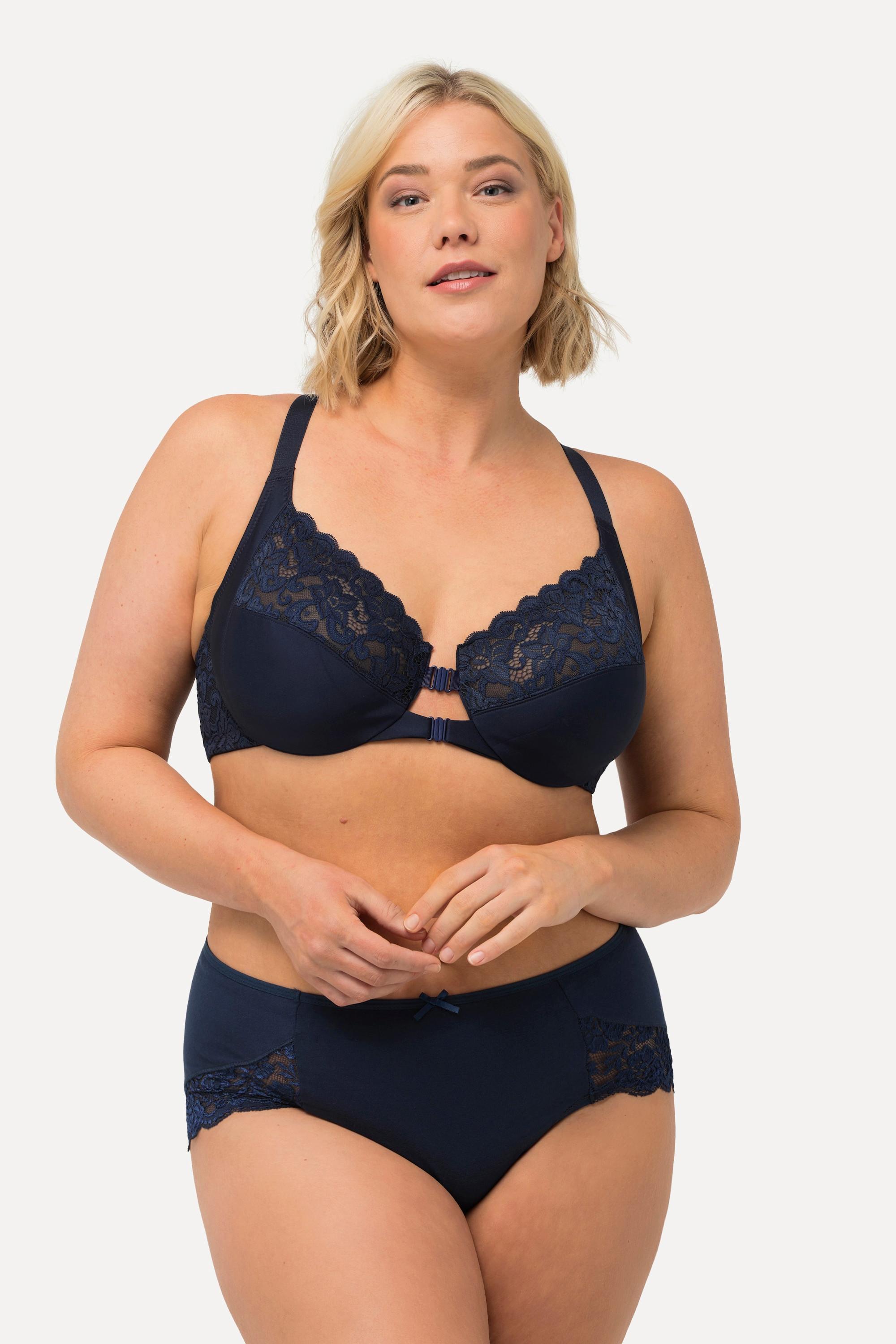 Ulla Popken Reggiseno con ferretto pizzo doppia chiusura coppa C-D  