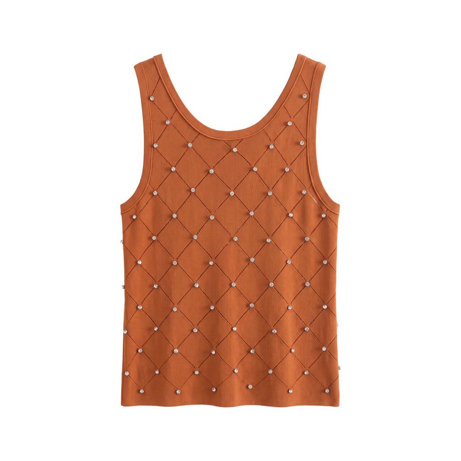 Chiara Ferretti Blusa senza maniche con dettaglio strass  