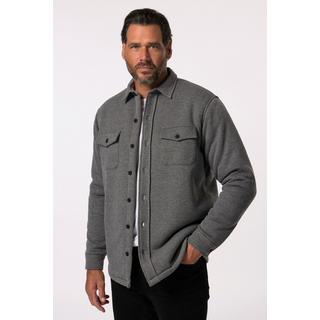 JP1880  Overshirt in felpa con fodera di pelliccia sintetica, fino alla tg. 7XL 