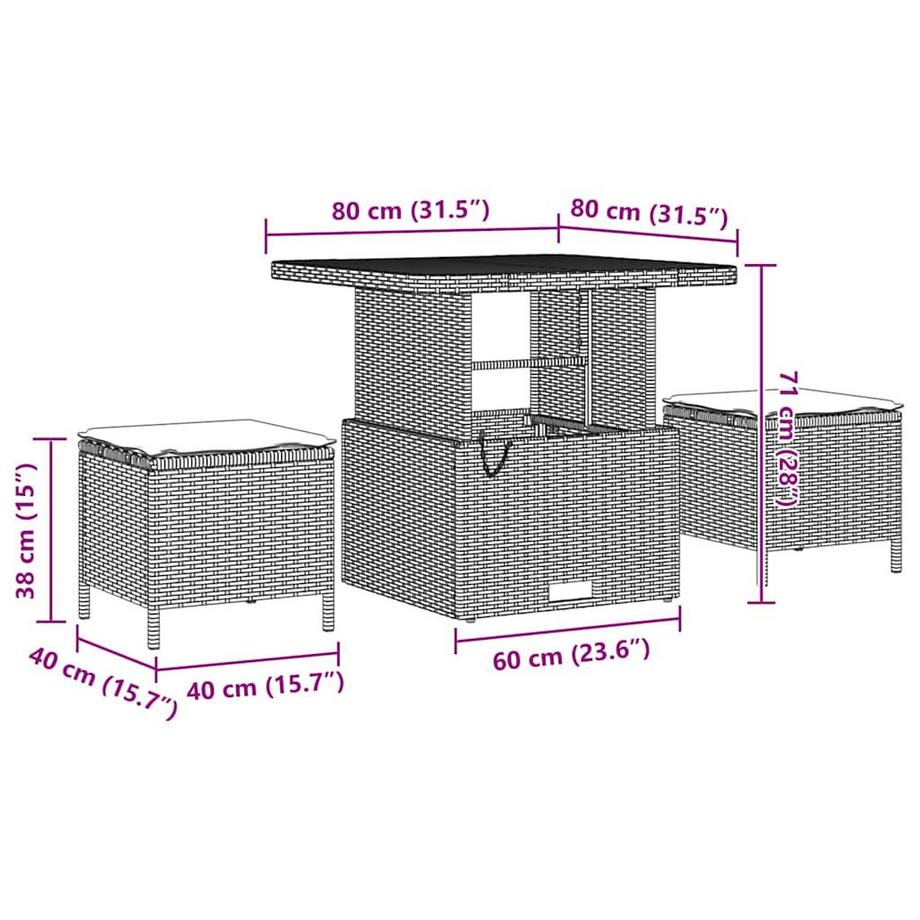 VidaXL Gartenmöbel poly-rattan  