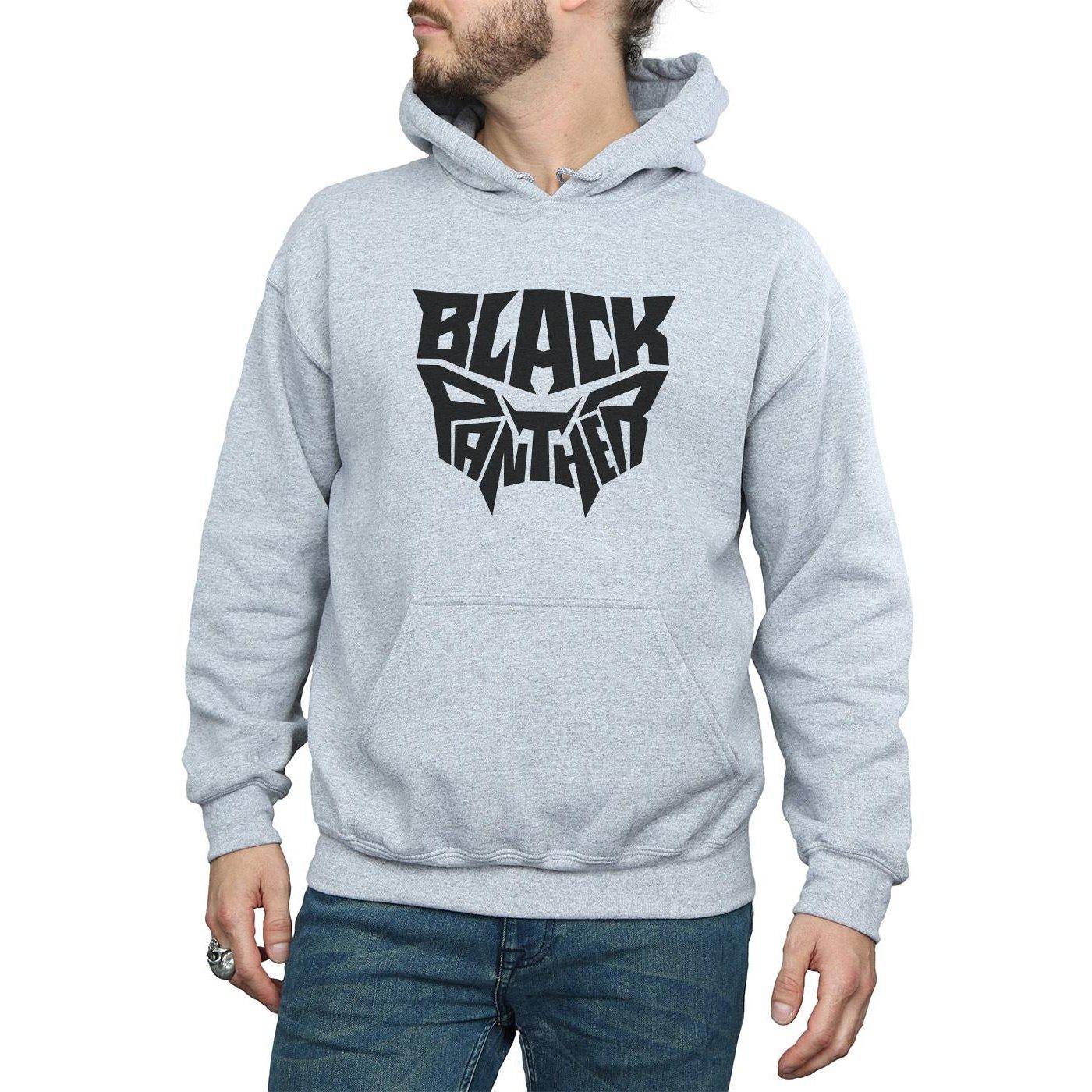 MARVEL Black Panther Logo Felpa con Cappuccio  