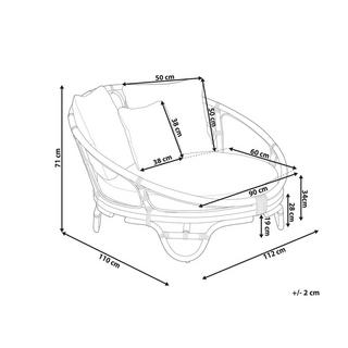Beliani Lettino da giardino en Rattan Boho ROSSANO  